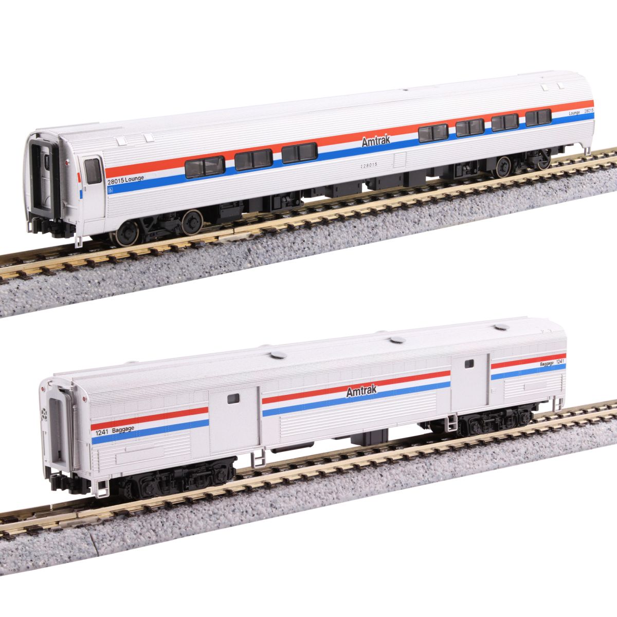 N Amfleet II Cafe & Baggage 2 Car Set Phase III w/ Preinstal