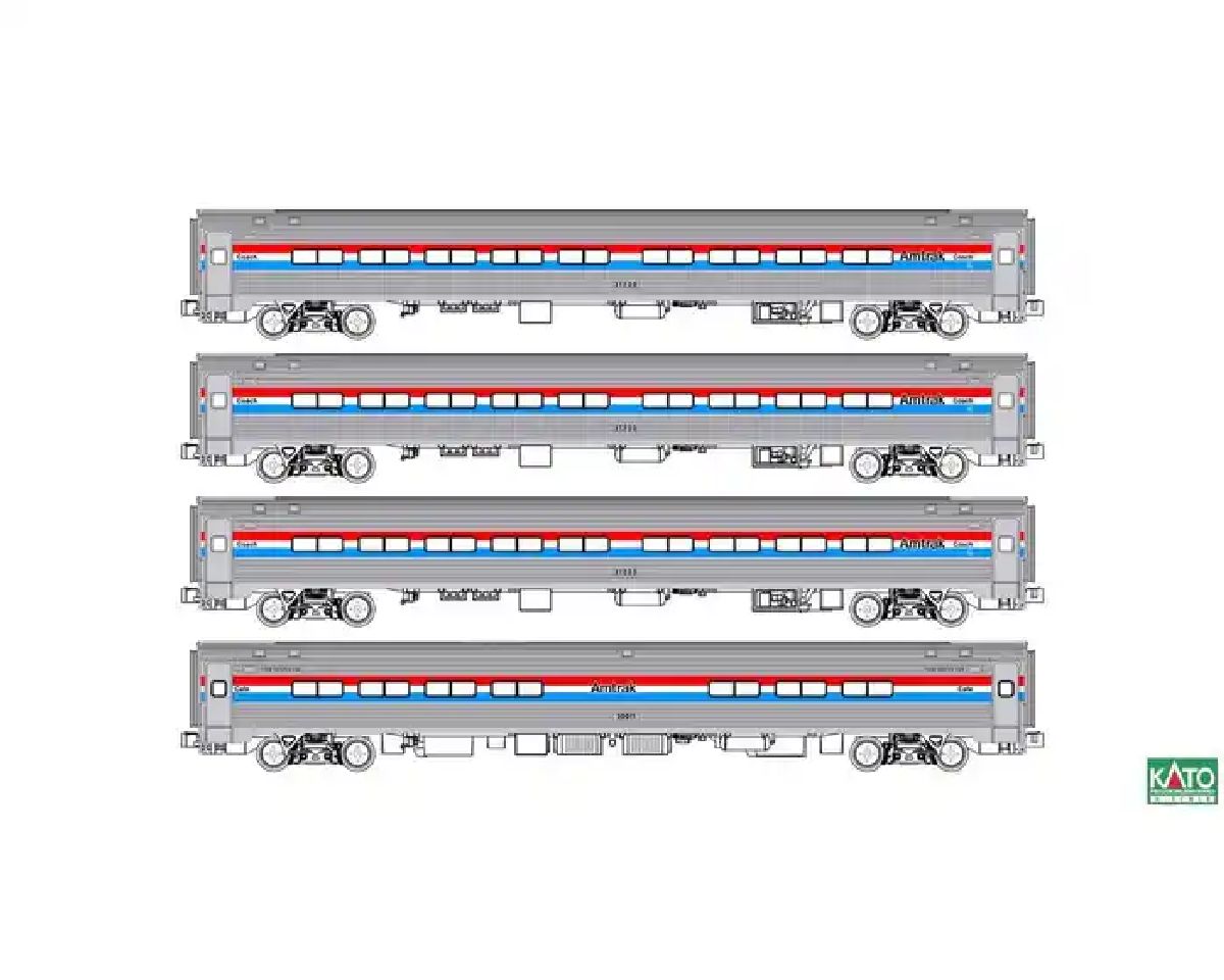 N Amfleet I 4 Car Bookcase Set Phase III