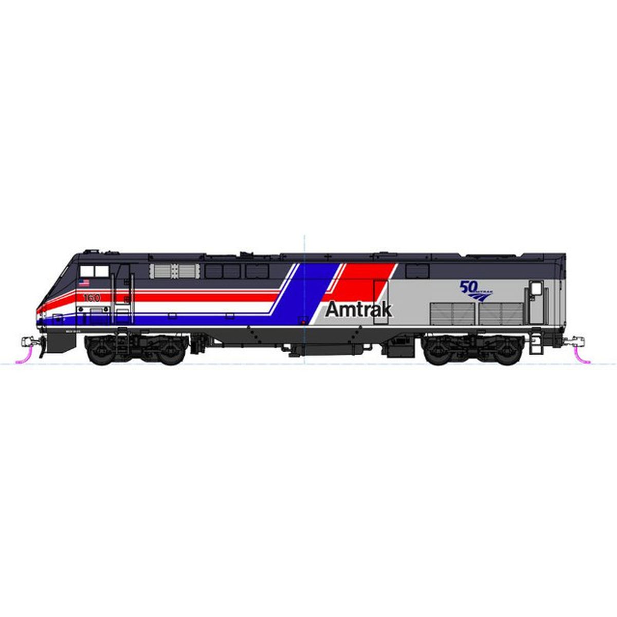N P42 Diesel Amtrak PhIII Dash 8 #160/50th Anniversary