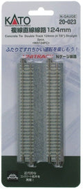 N Concrete Tie Dbl.124mm Straight/2pc