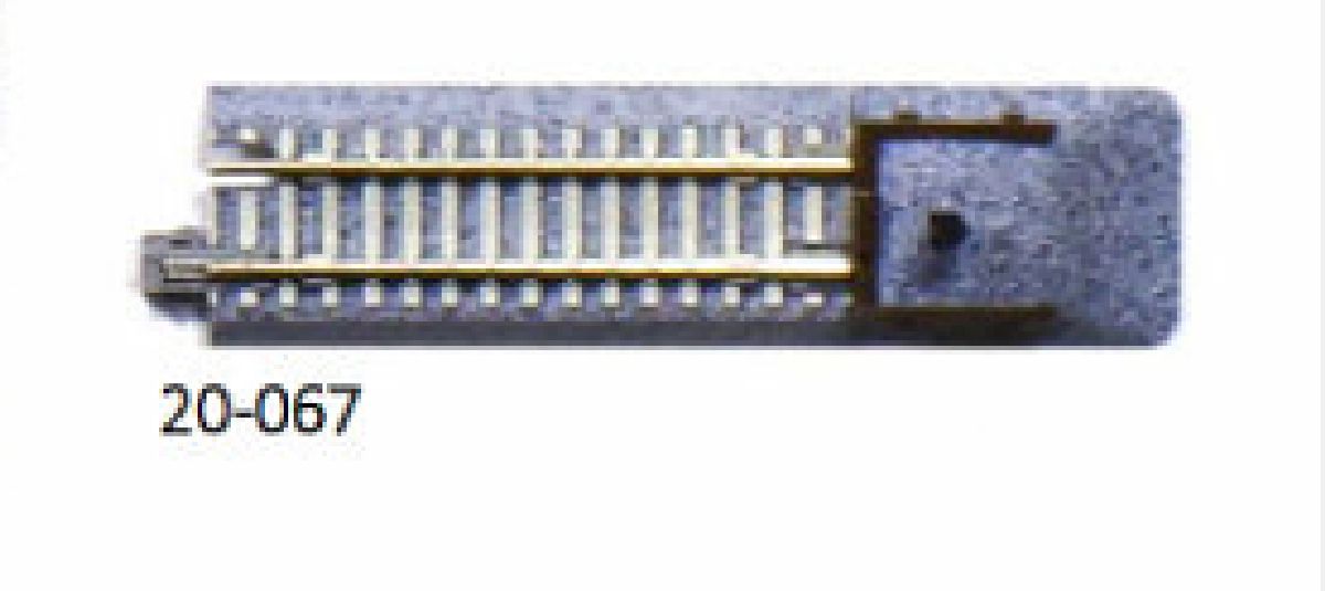 N Concrete Tie 62mm (2 7/16in) Straight Track With Bumper B
