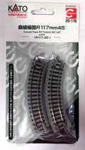 N 20176 Unitrack 4 5/8 (117mm) Radius Curve 45 Degree Sectio