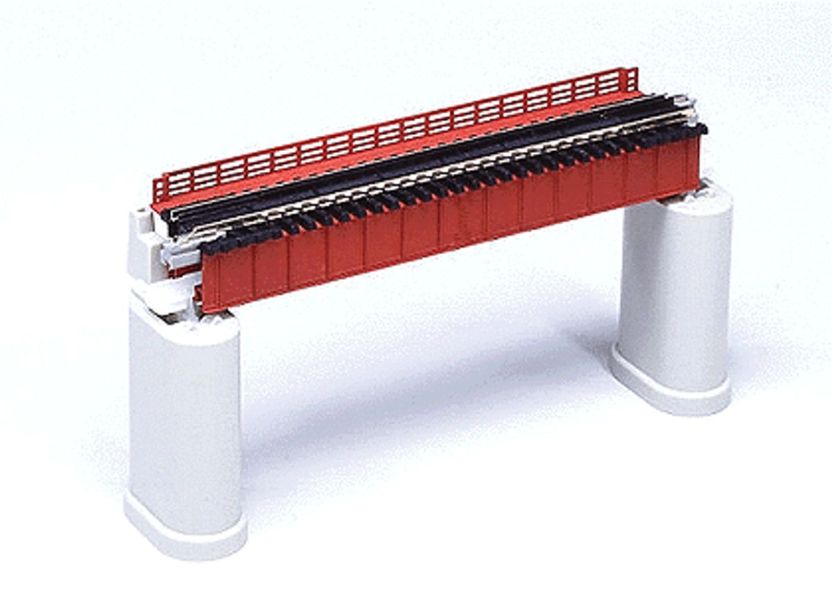 N Deck Girder Bridge Red 124mm (1ea)