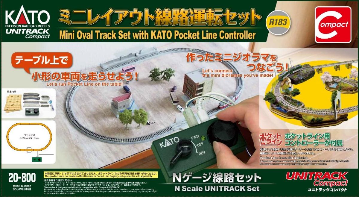 N Mini Oval Track Set with KATO Pocket Line Controller