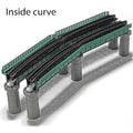 N Curved Bridge Set/Green 16-5/8 (448mm-60*) 4-Bridges  5-P
