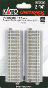 HO 123mm (4-7/8'') Concrete Tie Straight Track/4pc