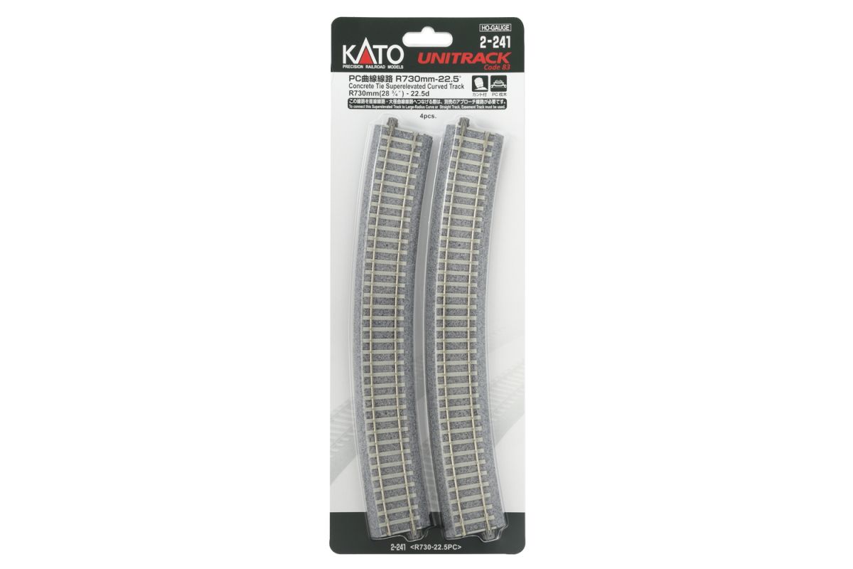 HO 730mm (28-3/4'') 22.5* R Superelevated Curve/4pc