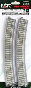 HO 730mm (28-3/4'') 22.5* R Superelevated Easement Track L&R