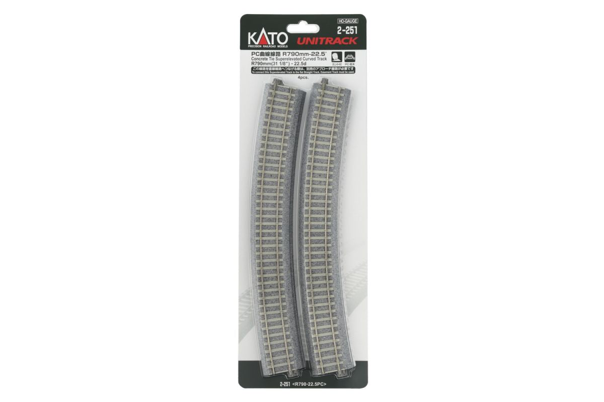 HO 790mm (31-1/8'') 22.5* Superelevated Curve/4pc