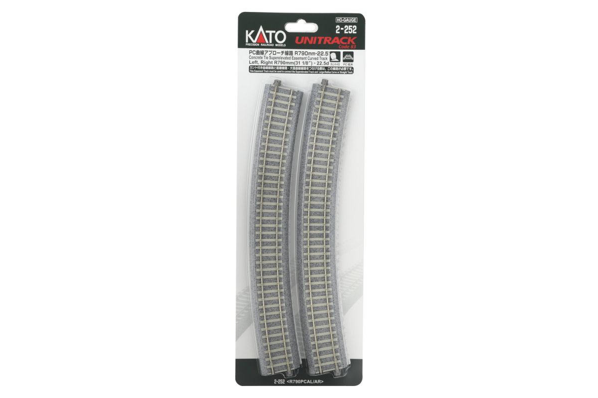 HO 790mm (31-1/8'') 22.5* Superelevated Easement Track L&R