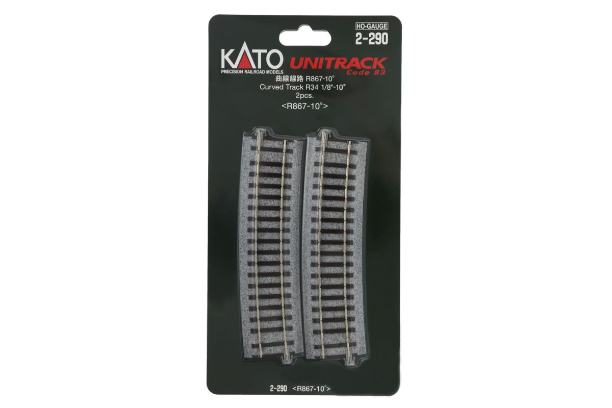 HO 867mm-10 Curve Track/2pc