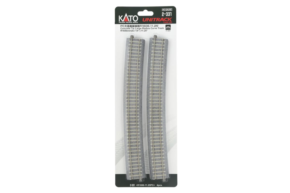 HO R1606mm (63-1/4'') Concrete Tie Curve Track/4pc