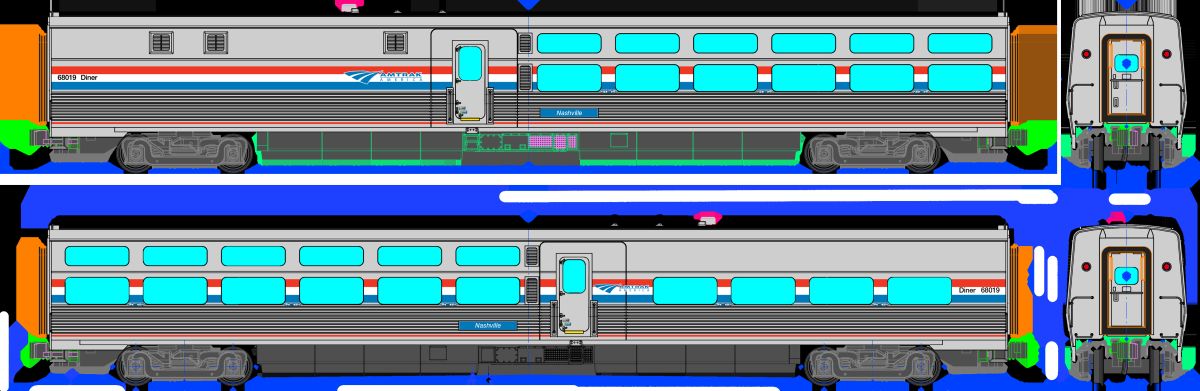 Amtrak Viewliner II Diner Phase III #68019 Nashville