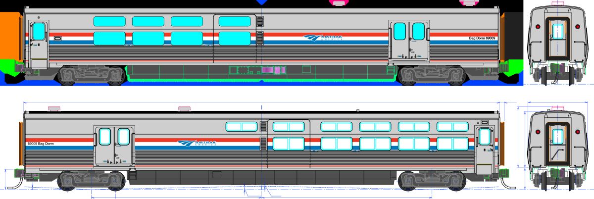 Amtrak Viewliner II Baggage-Dorm Phase III #69009