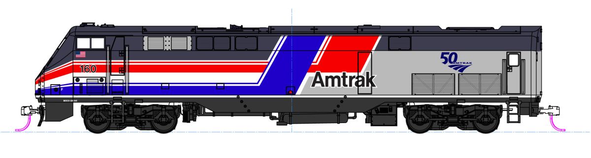 HO P42 Diesel Amtrak PhIII #160 w/50th Anniversay Logo/ESU L