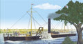 Fulton's Clermont Paddle Wheel Steamship