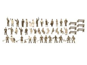 HO Unpainted Figure Assortment 48pc