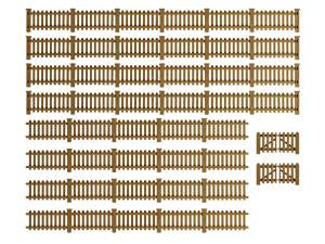 HO Picket Fence - Brown