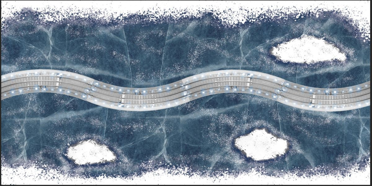 O RTR FasTrack Polar Express Ice Track O36 Curve 4pk