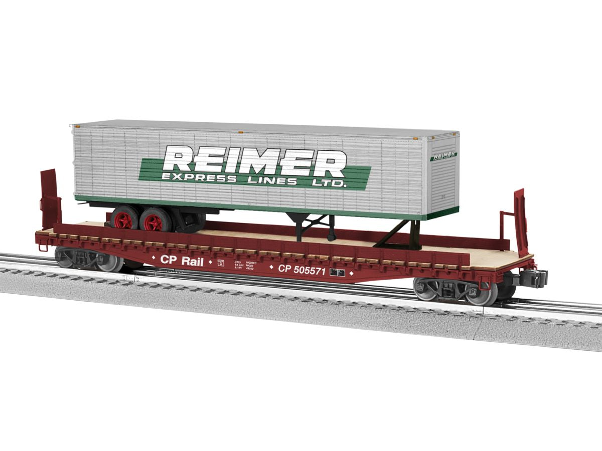 O CP 50' Flatcar w/Reimer Trailer