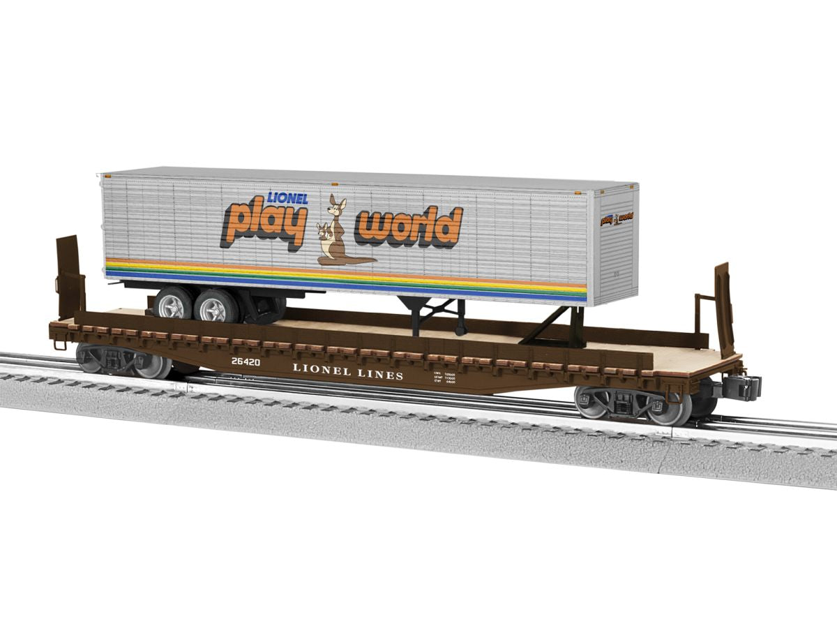 O Lionel 50' Flatcar w/Trailer