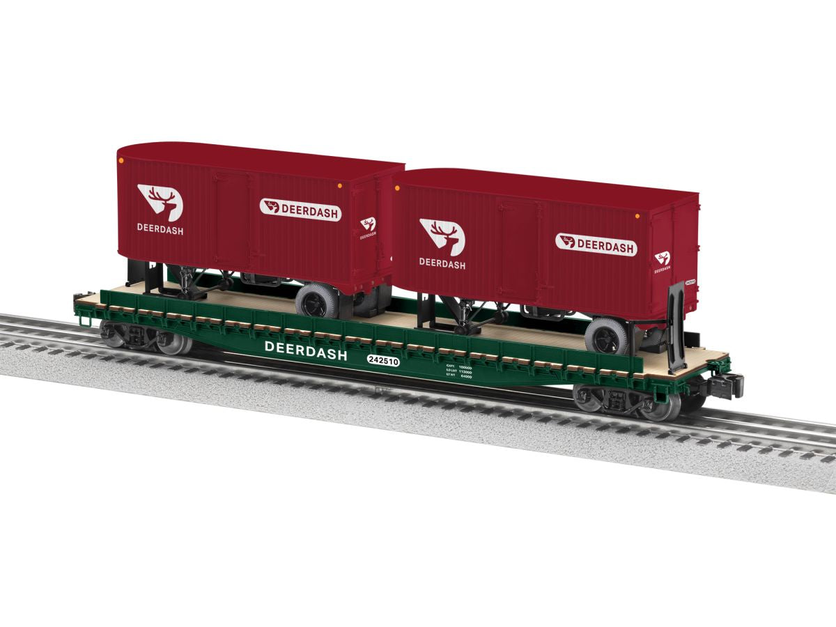 O Deer Dash 50' TOFC Flatcar w/2 20' Trailers