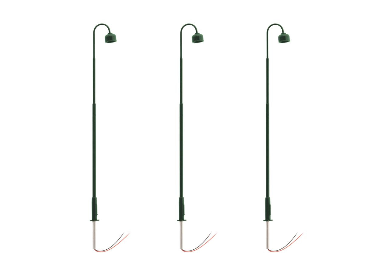 HO RTR Single Arm Lamp - Green 3-Pack