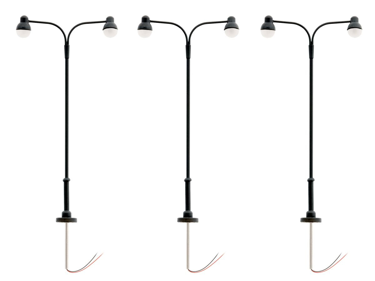 HO RTR Double Arm Globe - Black 3-Pack