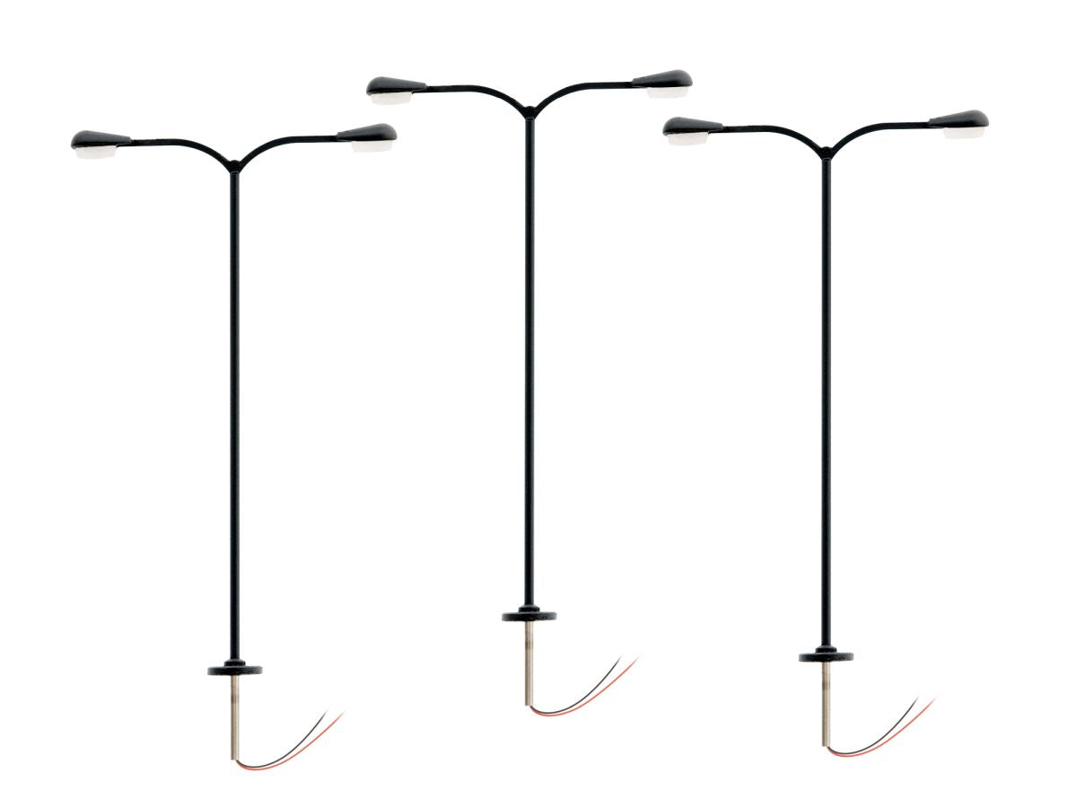 HO RTR Double Arm Parking Lights - Black 3-Pack