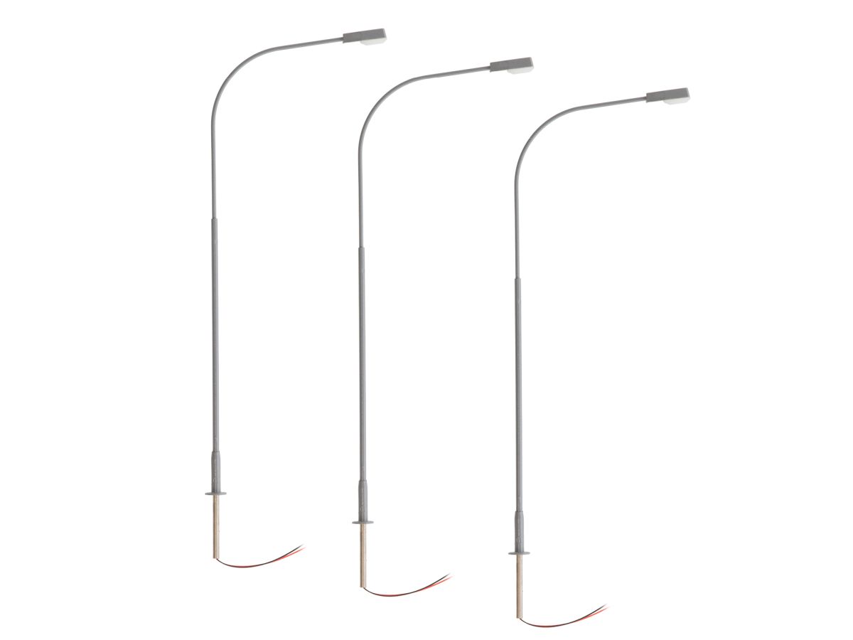 HO RTR Single Highway Lamp - Gray 3-Pack