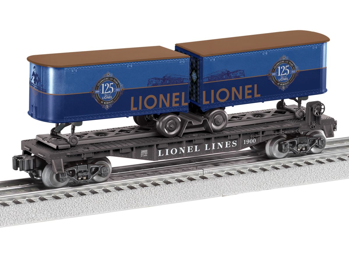 O RTR Lionel 125th Flatcar with Piggyback Trailers