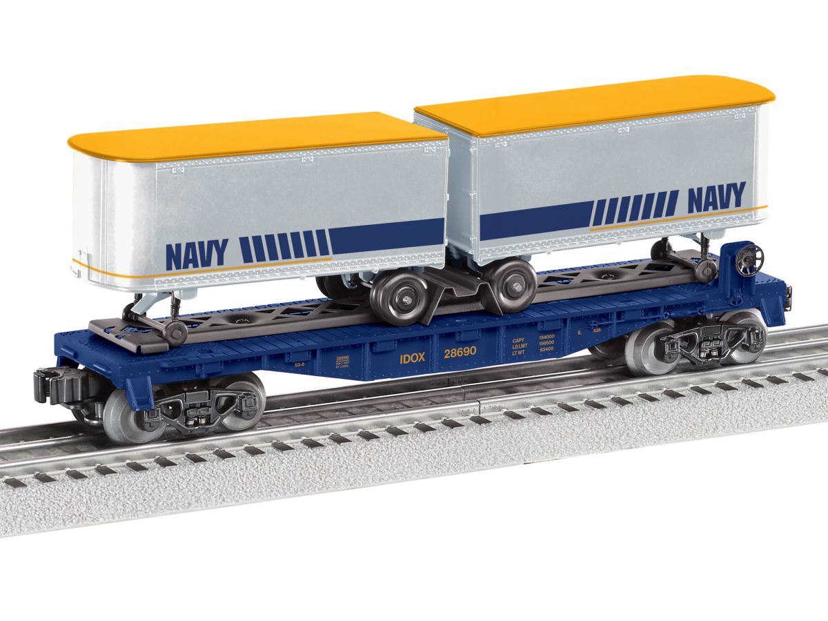 O RTR Navy Flatcar with Piggyback Trailers
