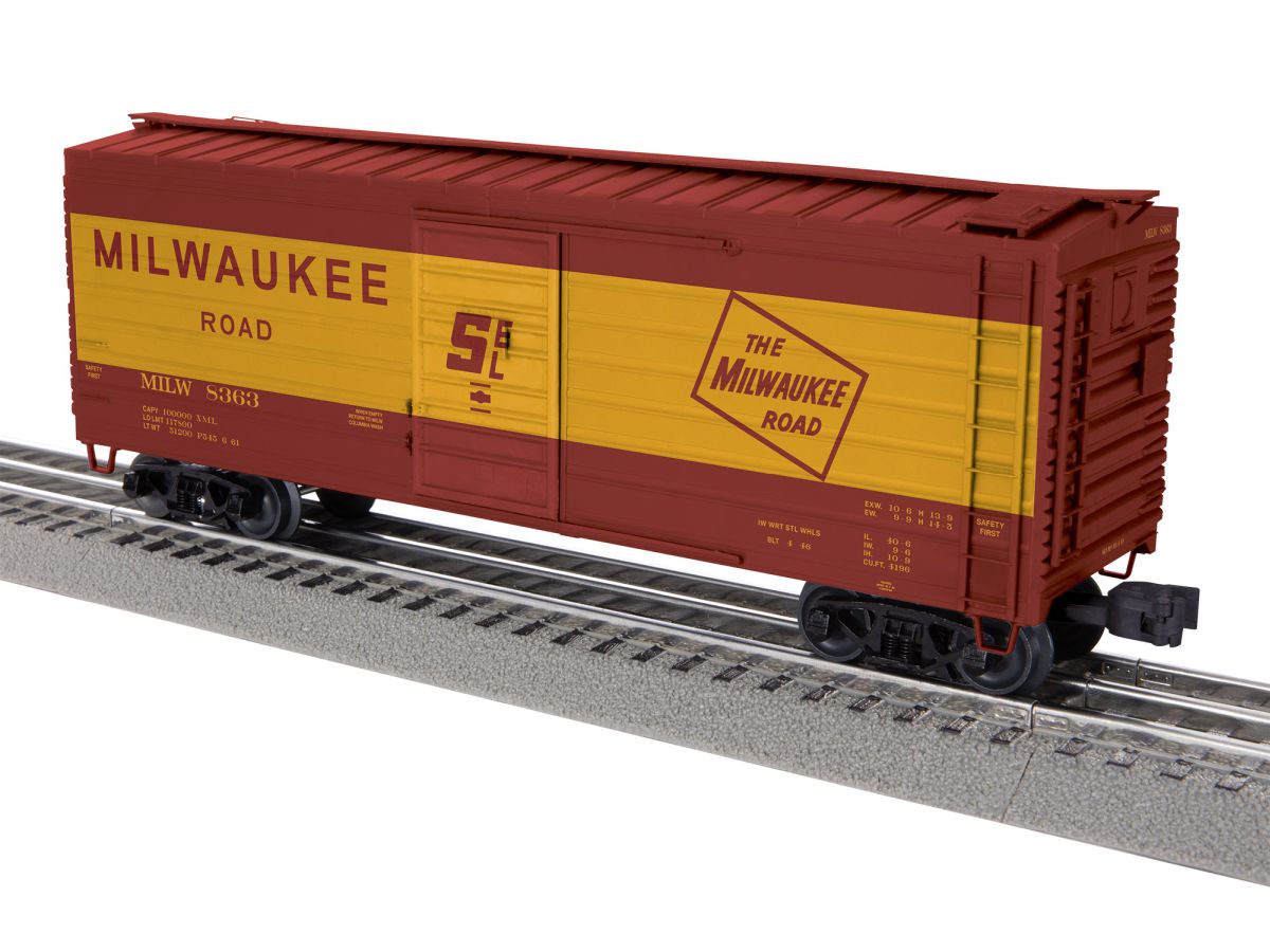 O Milw.Rd. Rib-side Boxcar (yellow band) #8363 (not shown)