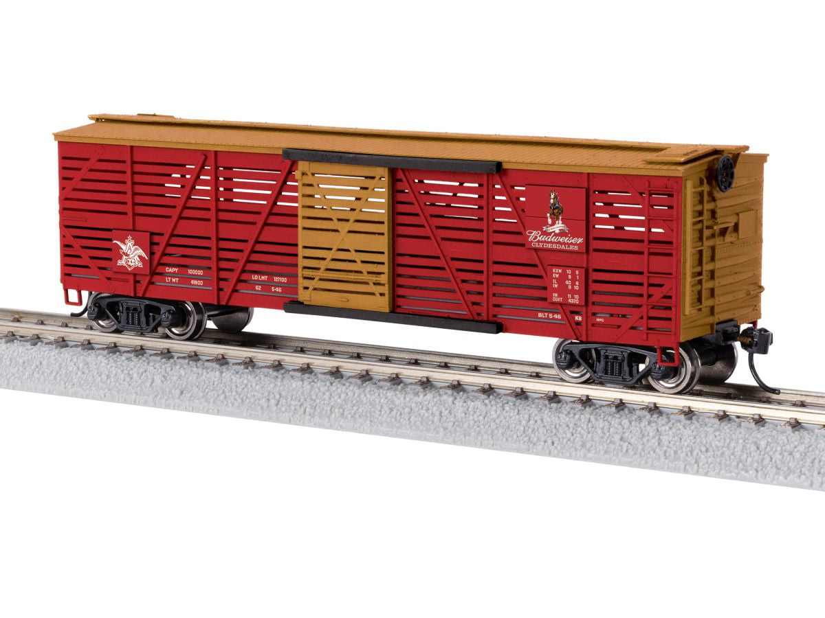 HO RTR Clydesdale Stock Car w/Horse Sounds
