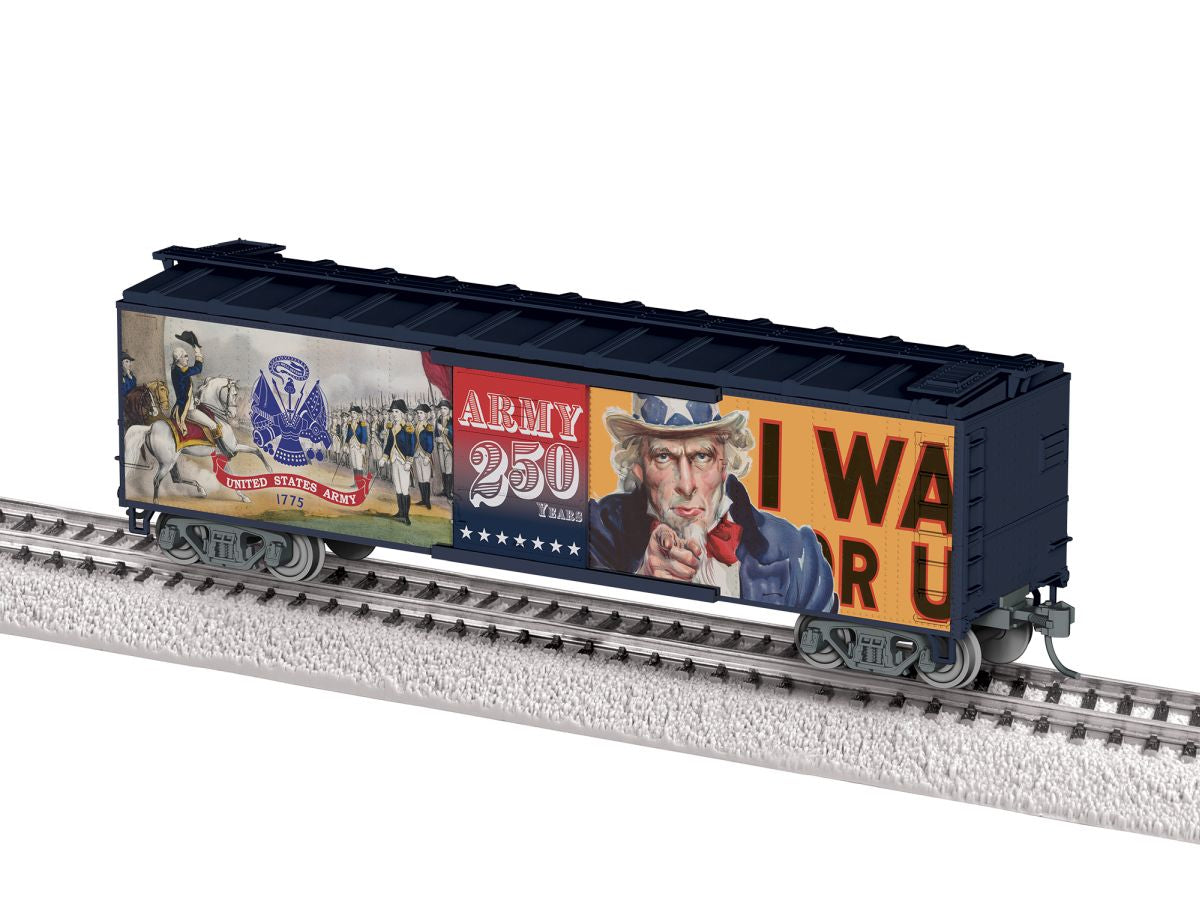 HO RTR US Army 250th Anniversary HO MUSA Boxcar