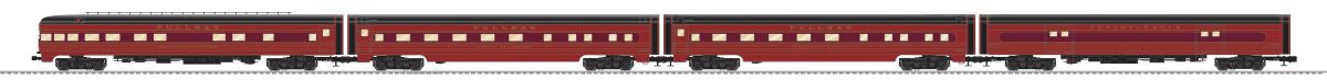 O PRR 1941 Liberty Limited Aluminum 18in Passenger 4 Pack