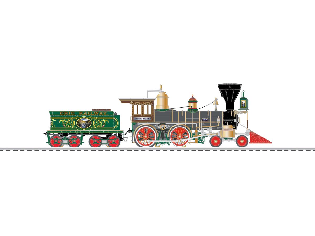 O BTO Erie Brass Hybrid LEGACY 4-4-0 #326 Henry Hobbs Steam