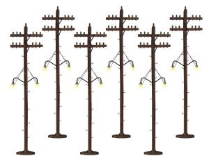 O RTR Scale Telephone Poles w/Lights