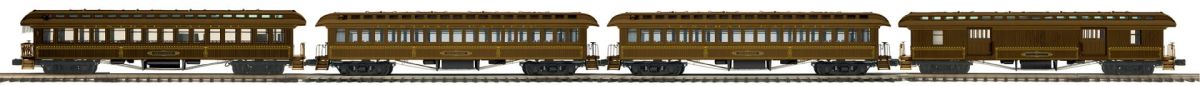 O Central Pacific 4pk 64' Woodside Psg.Cars