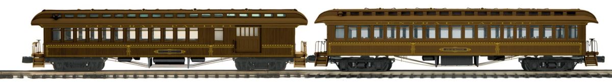 O Central Pacific 2pk 64' Woodside Combine/Coach