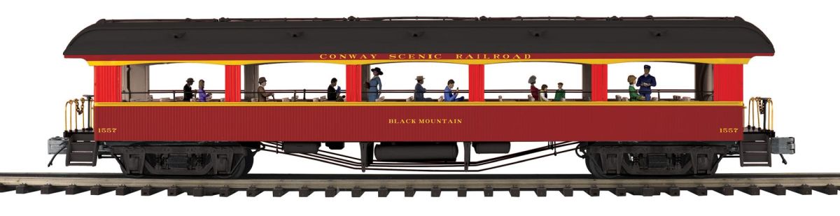 O Conway Scenic Railroad 64' Open Air Woodsided Coach Car #1