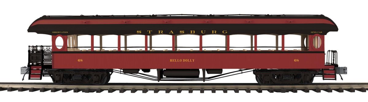 O Strasburg 64' Open Air Woodsided Observation Car #68 Hello