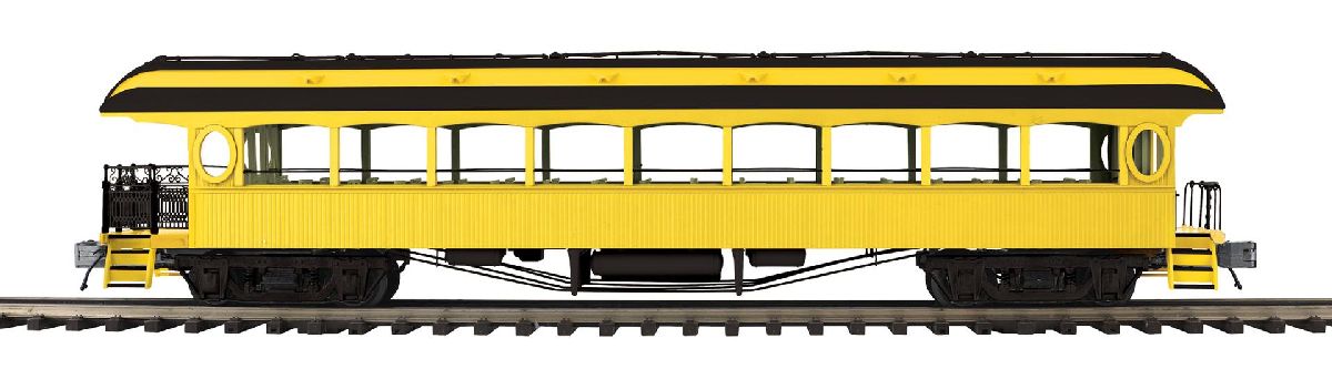 O Unlettered 64' Open Air Woodsided Observation Car (Yellow)