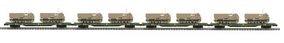 O 4-Car 60' Flat Car Set W/(2) M270 Rocket Launchers Desert