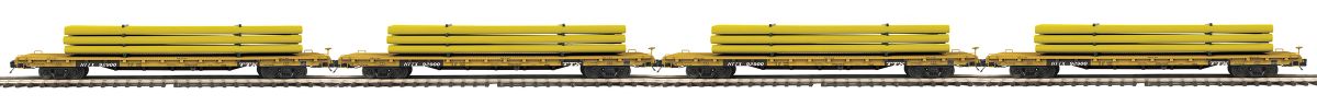 O 60' Flatcar w/Pipe Load 4pk TTX