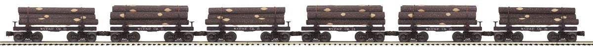 O Sleleton Cars w/Log Load 6pk West Virginia Pulp