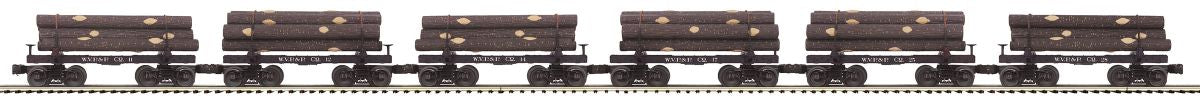 O Sleleton Cars w/Log Load 6pk West Virginia Pulp