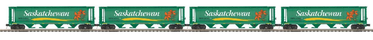 O Saskatchewan 4-Car 100 Ton Hopper Car set