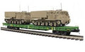 O 60' Flat Car Set W/(2) M270 Rocket Launchers Desert Scheme