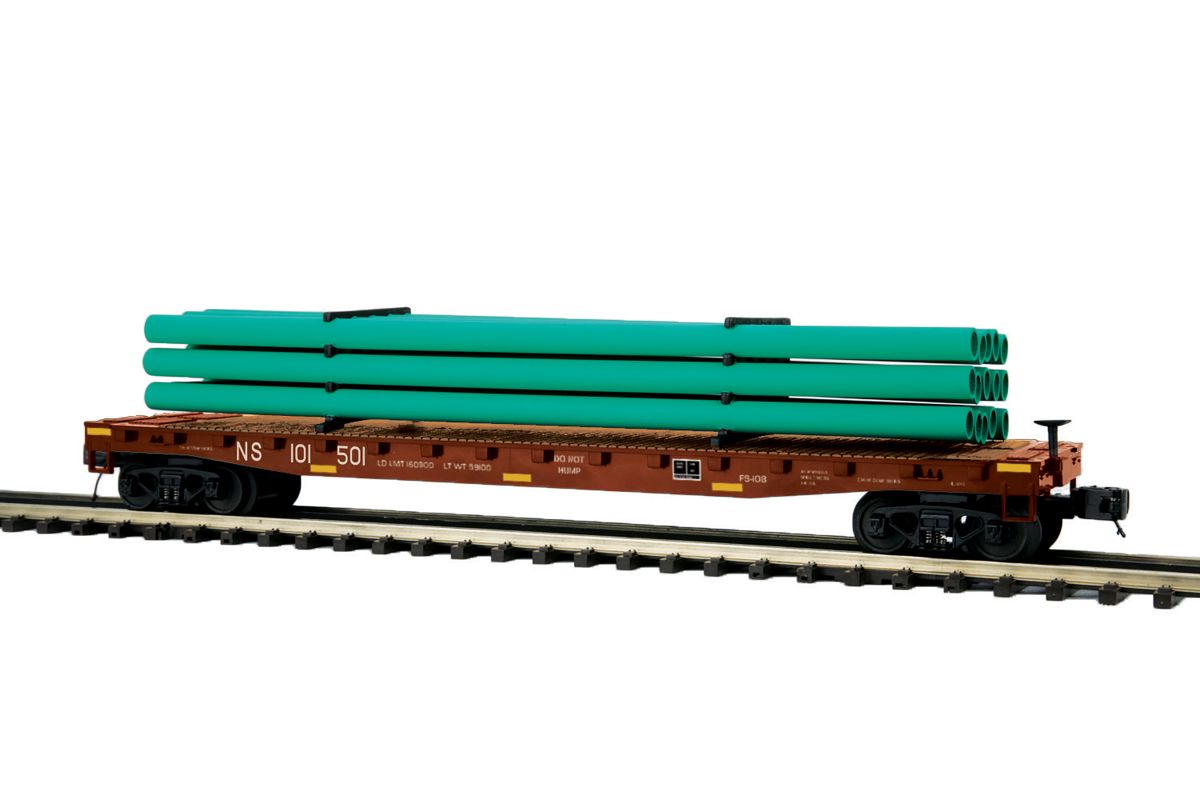 O 60' Flatcar w/Pipe Load NS